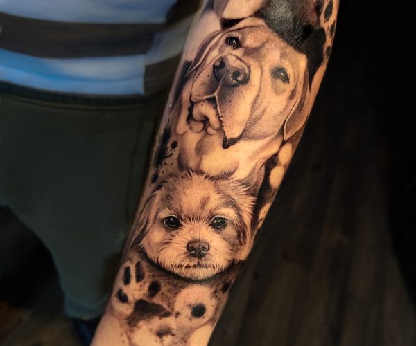 Realizm - Pieski - tatuaż - Lots of Ink Koszalin