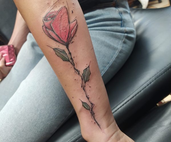 Kolor - Kwiaty - tatuaż - Lots of Ink Koszalin