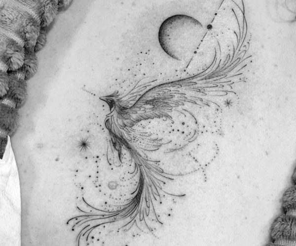 Grafika - Fineline Ptak - Tatuaż - Lots of Ink Koszalin